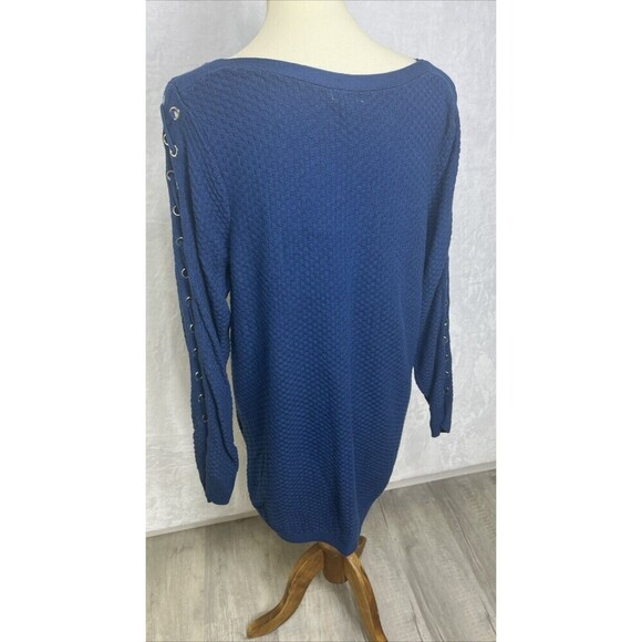 Westport Women's Pullover Sweater "X" Sleeve Detail Blue Size 1X - Picture 4 of 8